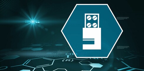 Digital background with microscope sign
