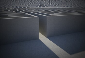 Entrance to difficult maze puzzle