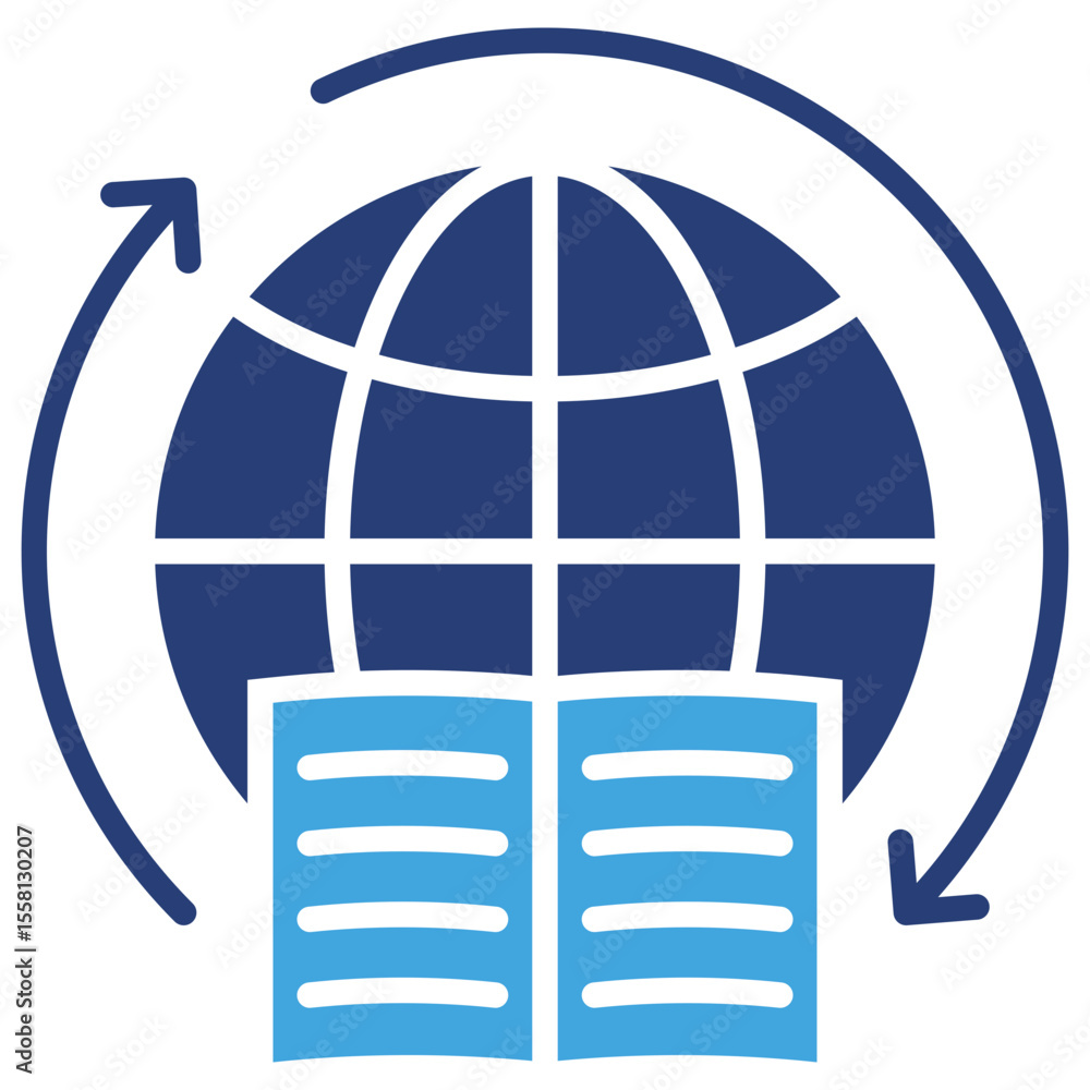 Poster Global Learning Two Color Icon