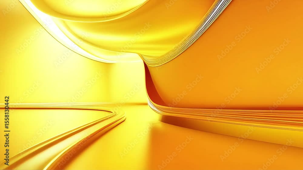 Poster abstract gold geometric shapes in a dynamic video