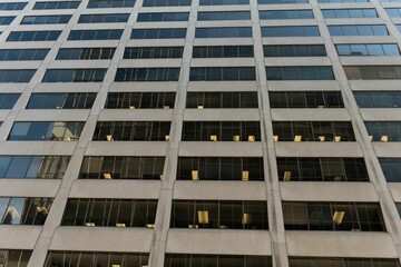 Close-up of glass office building