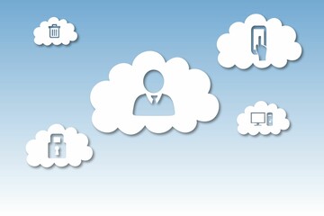 Cloud computing graphic with icons