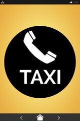 Vector image of taxi text with phone