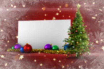 Poster with christmas decorations