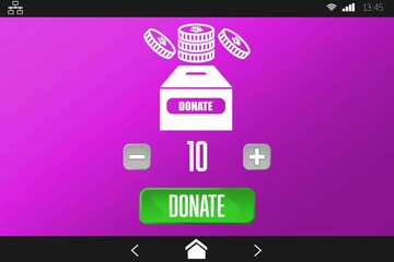 Vector icon of donation, Close-up