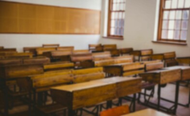 Chairs and tables arranged in classroom