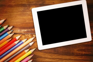 Students desk with tablet pc © vectorfusionart