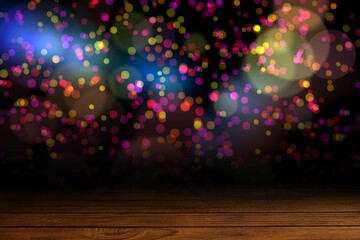 Shimmering light design over boards
