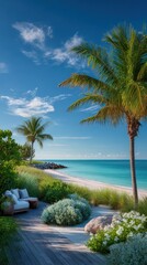 Tropical beachside patio