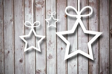 Christmas decorations over wood