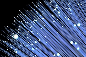 Blue illuminated fiber optics