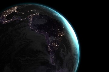 Earth against black background