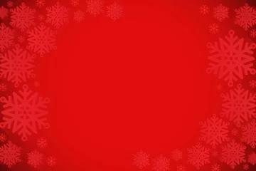 Fototapete Red snowflake design frame pattern © vectorfusionart