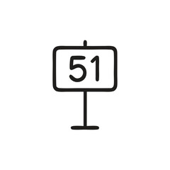 Area 51 icon number fiftyone sign, a desert landmark suitable for conspiracy theories, scifi, travel, and mysterious concepts.