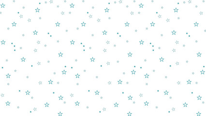 Seamless white background with teal star outline pattern. Modern celestial design perfect for wrapping paper, kids projects, nursery decor, digital backgrounds, and space-themed illustrations.