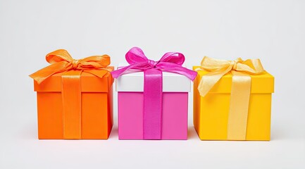 Fototapeta premium Colorful Gift Boxes Presented in a Row