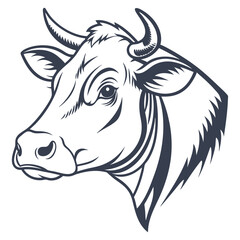 Vintage Hand-Drawn Bison Head Illustration in Engraving Style vector file