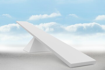 White scales in front of clouds