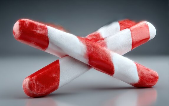 Two candy canes crossed