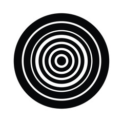 Black Concentric Circles Target Icon Vector Illustration © freevectora