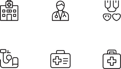 Doctor & Nurse Line Icons | Medical Tools & Equipment

