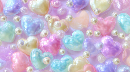 Cute pastel heart pattern background wallpaper