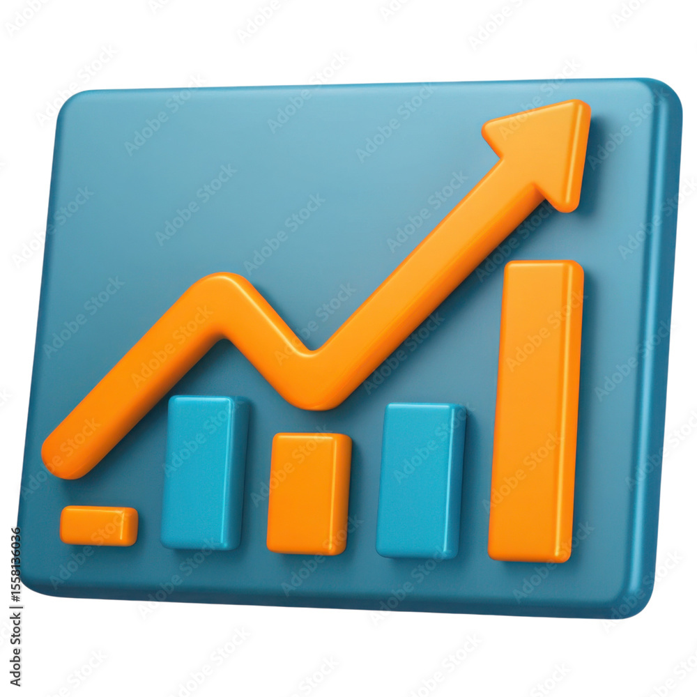 Aufkleber seo optimization on mobile concept. graphical representation of growth with bars and an upward arrow