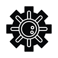 Obraz premium Black Gear With Circuit Lines Icon Vector Illustration