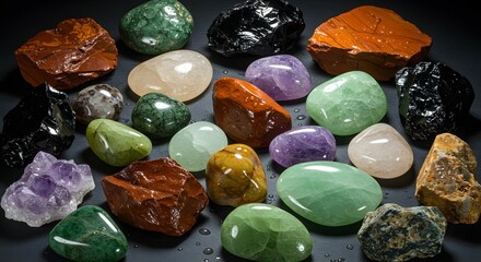 Polished Gemstones A Colorful Collection of Rocks and Minerals 