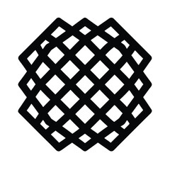 Black Geometric Woven Pattern Icon Vector Illustration