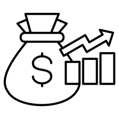 Investment Outline Icon Element For Design