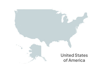 Obraz premium Ultra detailed Blank USA, United States Of America map vector