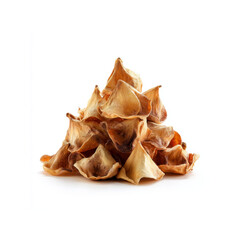 Pile of Dried Artichoke Hearts Isolated on White Background