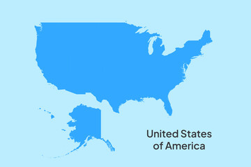 Highly detailed USA map with flat color vector. Easy to edit.