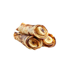 Delicious Banana Crepes, Stack of Three Sweet Treats