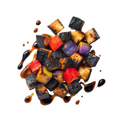 Roasted Eggplant and Bell Pepper Medley with Balsamic Glaze