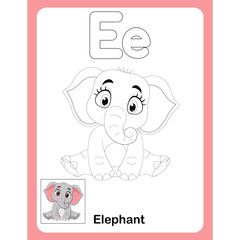 coloring worksheet for kids - E