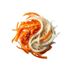 Yin and Yang Carrot and Daikon Salad with Sesame Seeds