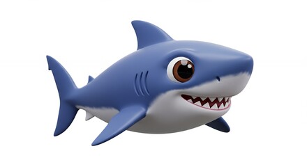 Obraz premium Cartoon shark character illustration