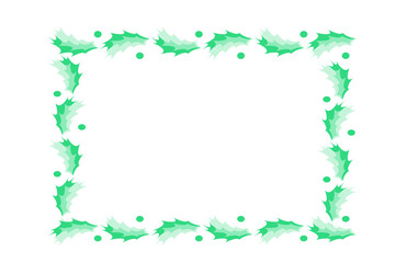 frame with green leaves and flowers