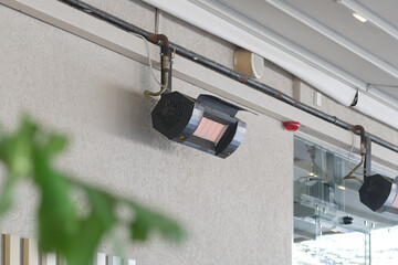 Infrared heating system installed in indoor space