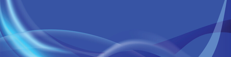 Blue abstract dynamic curve wave decoration horizontal cover and banner graphic