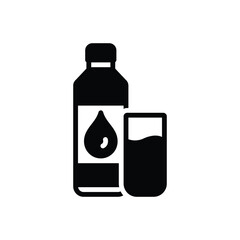 Black solid icon for water