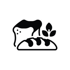 Black solid icon for bread