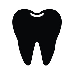 Black Tooth Icon Vector Illustration