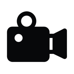 Black Video Camera Icon Vector Illustration
