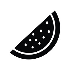 Black Watermelon Slice Seeds Icon Vector Illustration