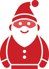 red Santa Claus with a white beard and hat isolated on white background