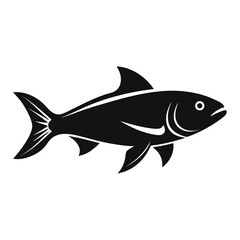 Fish silhouette vector illustration on a white background, perfect for marine, aquatic, or seafood designs