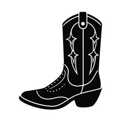 Cowboy Boot Icon Vector Illustration